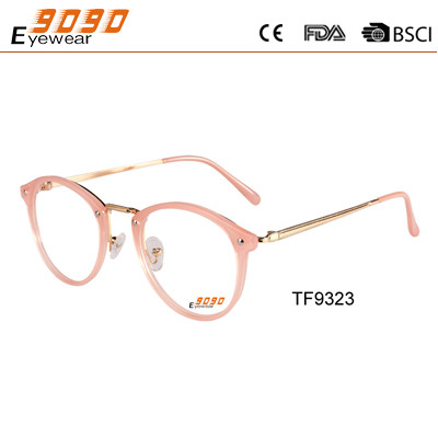 Buy Lady's pink  new arrival and hot sale style TR90 Optical frames,oen pin on the frame at wholesale prices