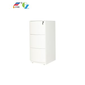 Metal 3 Drawers Vertical Filing Cabinets With Characteristic Curved Front