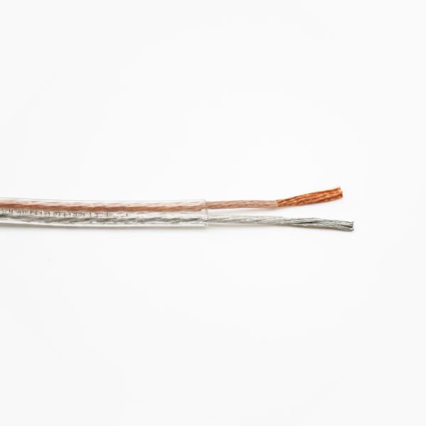 Buy Gold And Silver Wire Transparent Audio Cables 100meter/Roll 2 Cores 300/300V at wholesale prices