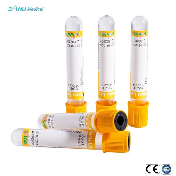 Buy Disposable Gel Clot Additive SSGT Glass Vacuum Blood Collection Tube 16*100mm at wholesale prices