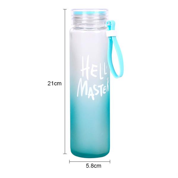 Personalised Designer Colorful Glass Water Bottles Portable Gradient BPA Free Frosted Borosilicate Glass Water Bottle