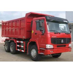 Howo A7 diesel tipper dump truck A7W cabin with 12R20 tires red color and heavy