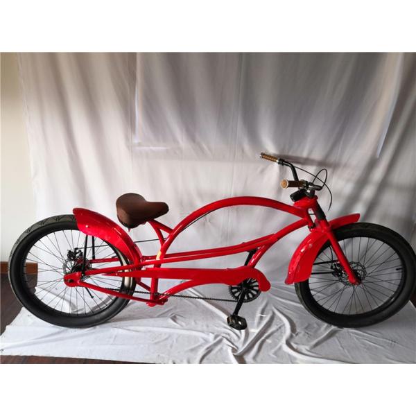 Fat Tire 26" Extended Beach Cruiser Bike with Steel Frame and Disc Brake Technology