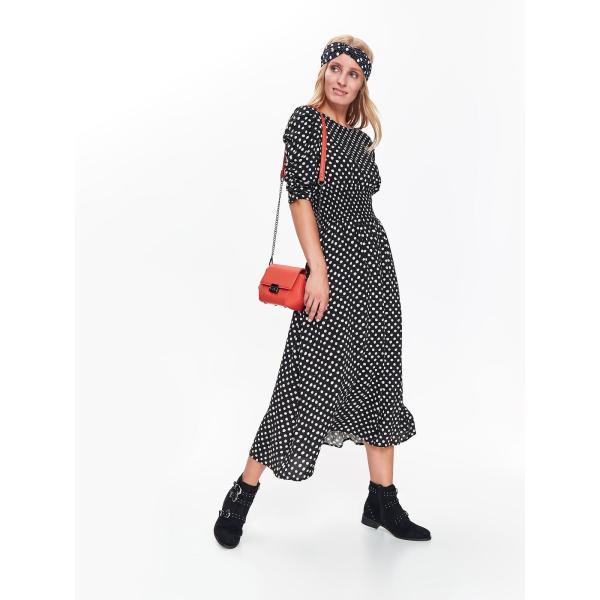 Women Elegant Short Sleeve Polka Dot Casual Maxi Dresses With 100% Viscose