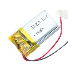 Small Size Li Poly Battery Pack 80Mah Capacity Lipo 501220 3.7V