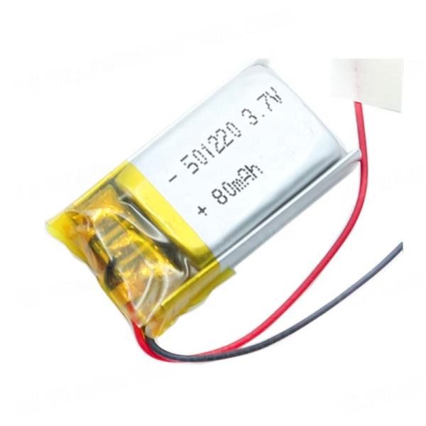 Small Size Li Poly Battery Pack 80Mah Capacity Lipo 501220 3.7V