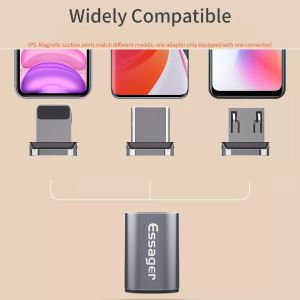 Essager Mini Magnetic Type C Female to Micro USB Type C Quick Charge Data