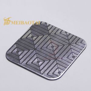 2438MM Length Embossed Stainless Steel Sheet Customize Polygon Pattern