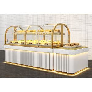 Titanium Plated Food Store Shelving Bread Bakery Shelves Bread Display