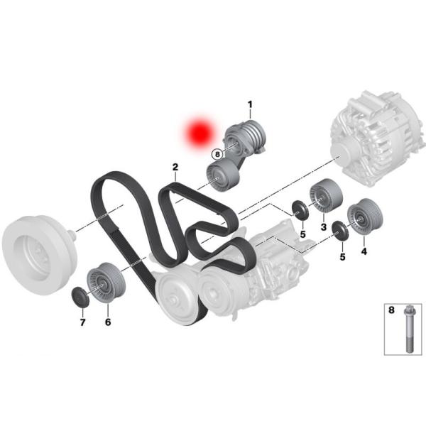 11287627052 11287530314 auto belt Tensioner For BMW 3 E90 330 XI