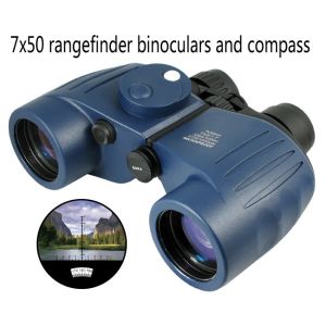 China blue 7x50 waterproof binoculars and compass 7x50mm marine waterproof binoculars on sale