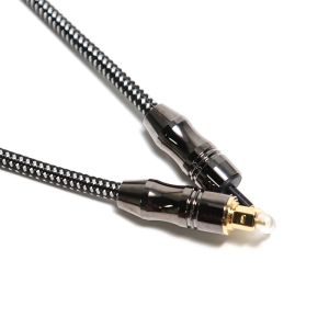 Digital Braided TOSLINK Optical Audio Cable Plated 4K Metal Connecotr For
