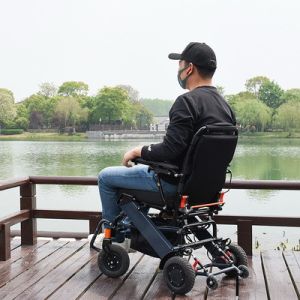 Lithium Battery Foldable Electric Wheelchair Lightweight