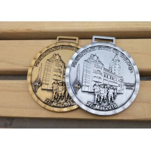 Marathon Running Award Medals By Stamping , Full Relief Zinc Alloy Enamel Medals