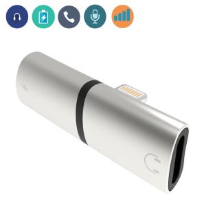 No Extra Software Headphone Jack Adapter 2 In 1 Dual Lightning Splitter For