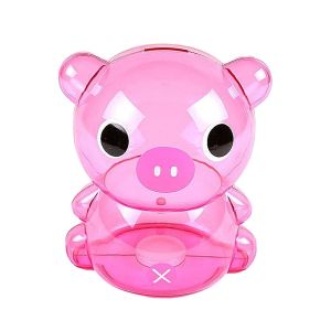 Custom Pink Plastic Transparent Piggy Bank Money Box
