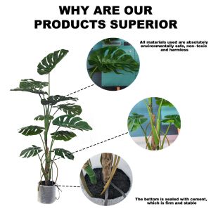 Monstera Artificial Green Plant Hall Living Room Bonsai Landscape wind