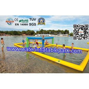 Funny Inflatable Water Games , Inflatable Aqua Park Water Volleyball Field