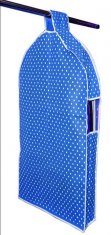 Dotted Anti-dust Garment Bag Personalized Blue Suit Cover for Clothes with Side