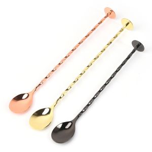 3.2*25.5cm Bartender Stirring Spoon Bar Tool Set 10'' Long Spoon For Cocktails