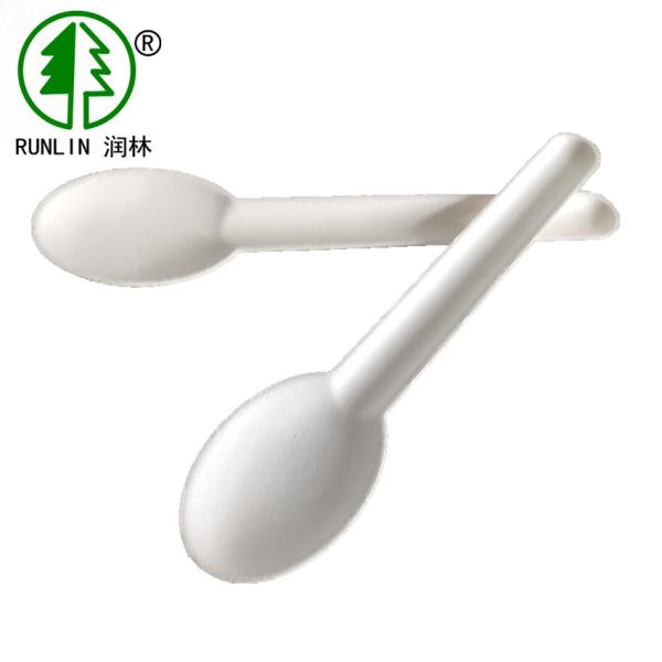 Buy 6in Biodegradable Mini Dessert Spoons Disposable Individually Wrapped Compostable Cutlery at wholesale prices