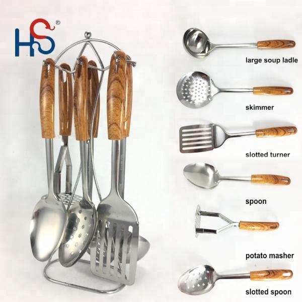 Household Stainless Steel Kitchen Utensils Set Ladle Potato Scoop and More for Cooking