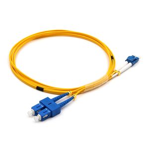 LC UPC To SC UPC Patch Cord , Duplex Single Mode OS2 Fiber Cable 2.0mm