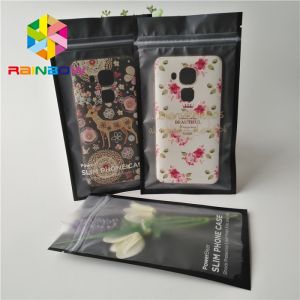 Customized Plastic Pouches Packaging 1.6 x 8cm For Mobile Cable 3 sides sealed