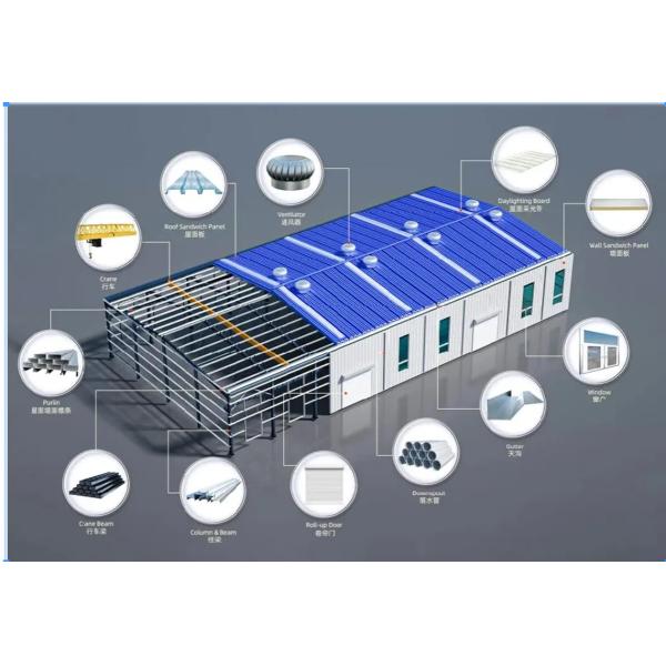 Prefabricated Light Steel Structure Construction Tractor Factory Warehouse (KXD-222)