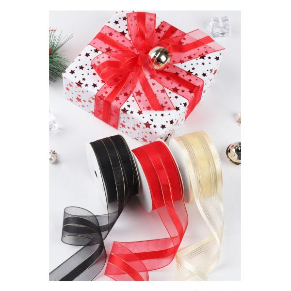 38mm customised organza ribbon wholesale wired ribbon for decoration