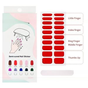 OEM ODM Nail Paint Solid Color Strips with Designs Custom Semi Cured Gel Polish