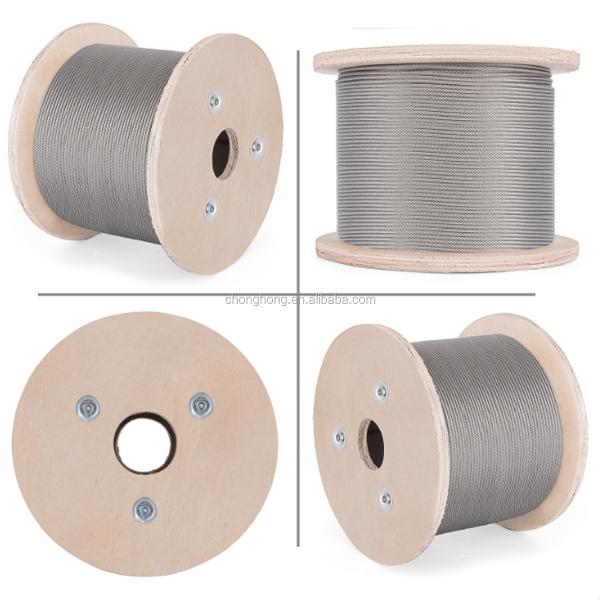 7X19 304 Stainless Steel Wire Rope for Building Materials Steel Grade Other 1/4" to 3/8" Resistant to Harsh Environments
