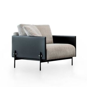 China Customized Fabric Living Room Arm Chair / Printed Logo Light Blue Armchair on sale