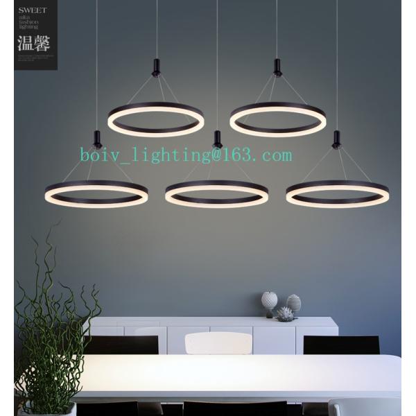 LED Pendant Lightings Flower Shape Round Acrylic Aluminium 60w Black