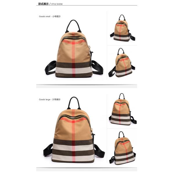 Women Leisure Backpack Style Plaid CanvasBackpack Mommy Bag School Feng Bag