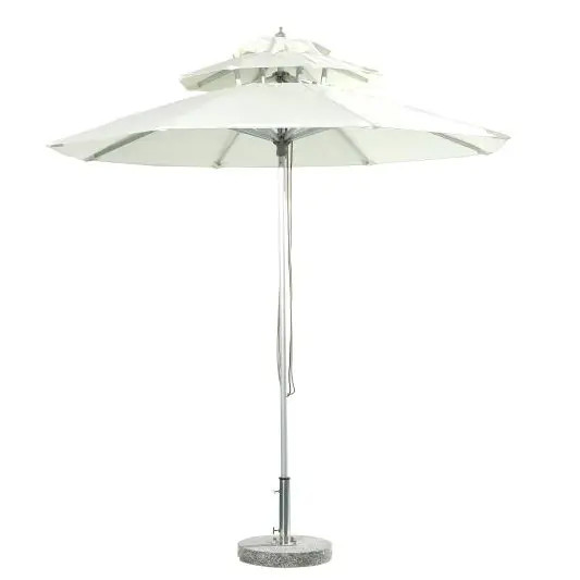 Resort commercial beach garden two layer round outdoor table white umbrellas