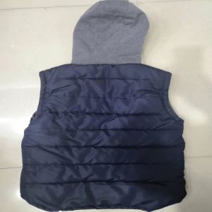 Men's Navy Utility Gilet Vest 100% Polyester Padded Vest With Hood