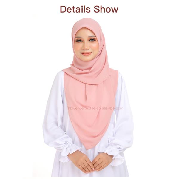 Wholesale Cheap Solid Plain Islamic Long Soft Headband Headscarf Summer Printed Muslim Diamond Chiffon Hijab Scarves