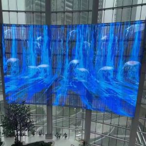 Windows Transparent LED Screen 1000mm Panel Size LED Mesh Screen 32768 Dots/M2