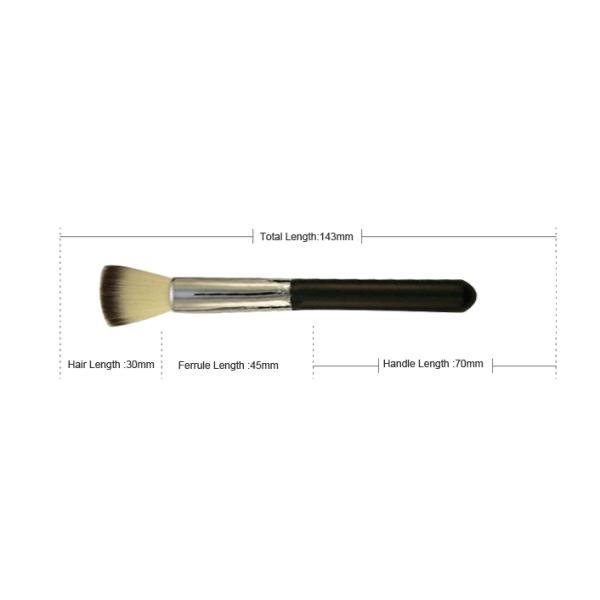 Soft Duo Nylon Hair Wonderful Buffer Makeup Brush With Long Wooden Handle