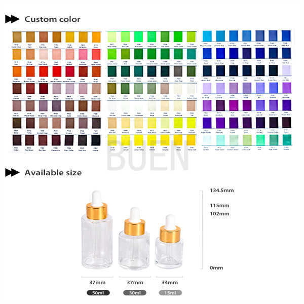 Flat Shoulder Liquid Glass Dropper Bottle With Soft Rubber Head