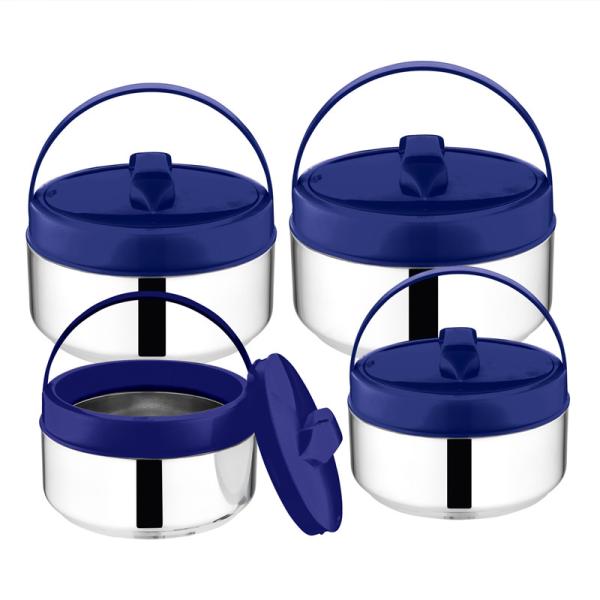 Handle Lunch Box School Office Bento 4pcs Stainless Steel Thermal Stock Pot Set