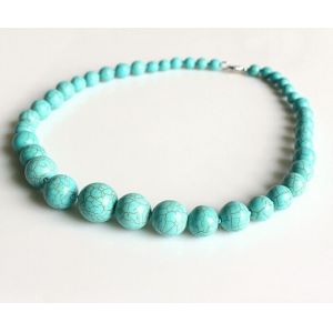 European and American bohemian atmosphere blue turquoise necklace