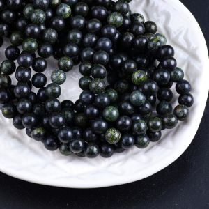 Curbstone Round Bead Natural Crystal Gemstone Loose Bead Strands for DIY Jewelry