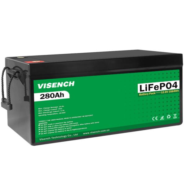Buy Visench Solar Energy 12V 280Ah Rechargeable Lithium Iron Phosphate Battery 12.8V 280Ah Lifepo4 Batteries at wholesale prices