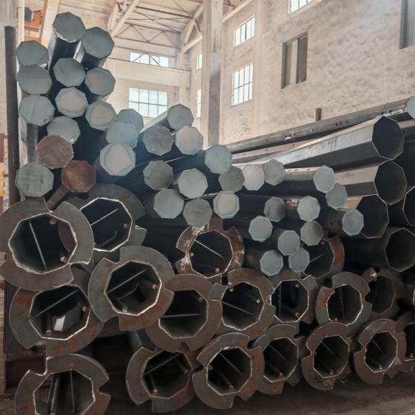 Buy 5.8M 6.5M Polygonal Galvanized Steel Traffic Poles With 5M 6M 7M Arm at wholesale prices