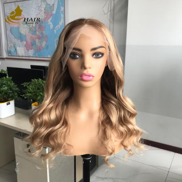 Buy Factory Price 100% Virgin Peruvian T4/27# Color 13*4 Front Lace Human Hair Lace Wig at wholesale prices