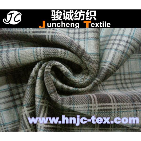 100% polyester plaid cotton imitation velvet fabric/grid printing Imitation