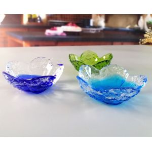 Ins Cherry Blossom Glass Sauce Plates For Dinner Table