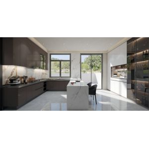 Elegant , Warm, Contemporary , And Customizable Stainless Steel Kitchen